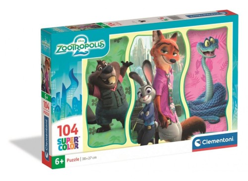 Puzzle 104 Super Kolor Zootopia 2, Clementoni