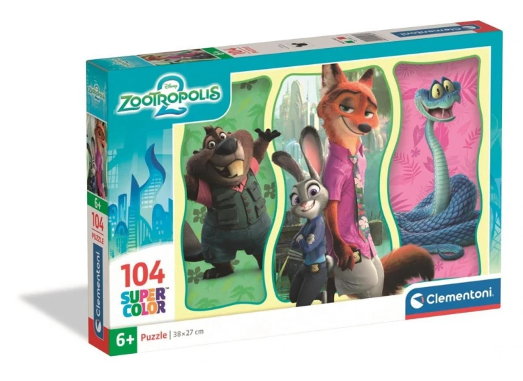 Puzzle 104 Super Kolor Zootopia 2, Clementoni