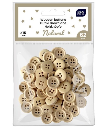 Guziki naturalne 62szt, INTERDRUK