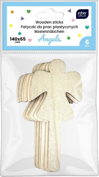 Patyczki drewniane 6szt Angels, INTERDRUK