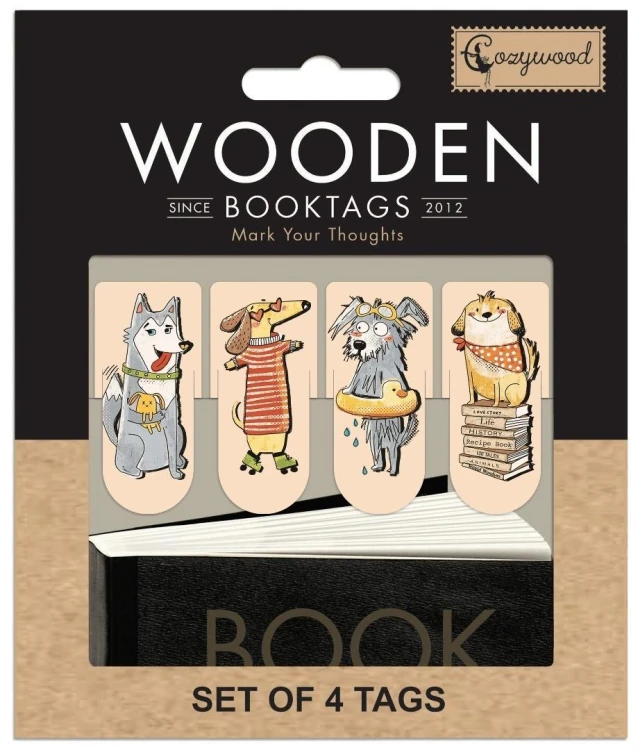 Zakładki drewniane do książki Psy, Cozywood