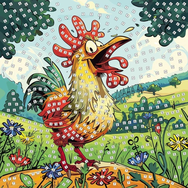 Mozaika piankowa kogut 25x25cm, Titanum