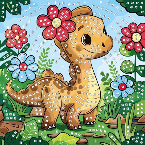 Mozaika piankowa dinozaur 25x25cm, Titanum