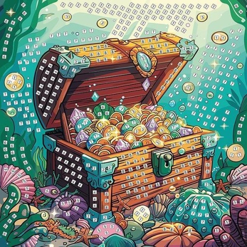 Mozaika piankowa skrzynia skarbów 25x25cm, Titanum