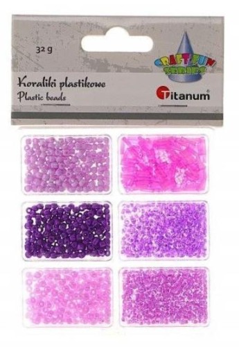 Koraliki plastikowe 6 rozmiarów 32g, Titanum