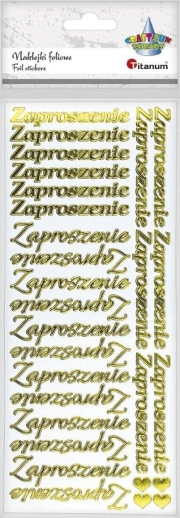 Naklejki foliowe napis Zaproszenie 28szt, Titanum