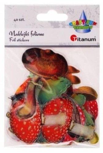 Naklejki foliowe grzyby 40szt, Titanum