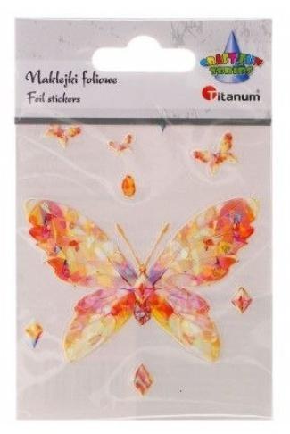 Naklejki foliowe motyl 77x55mm 9szt, Titanum