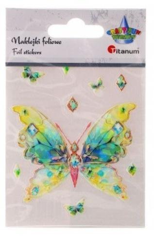 Naklejki foliowe motyl 75x89mm 9szt, Titanum