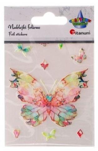 Naklejki foliowe motyl 74x55mm 9szt, Titanum