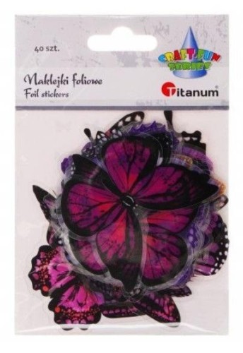 Naklejki foliowe motyle 40szt, Titanum