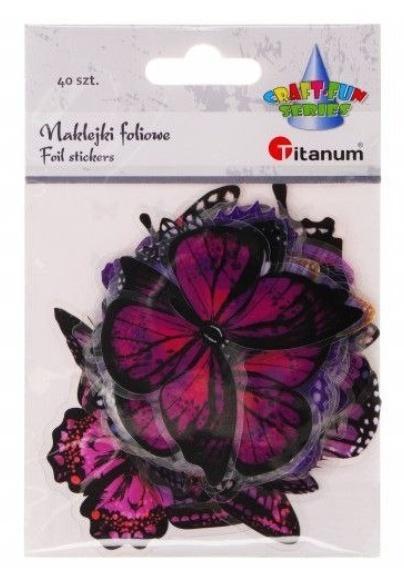Naklejki foliowe motyle 40szt, Titanum