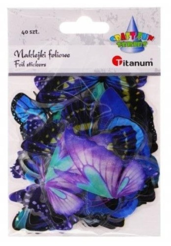 Naklejki foliowe motyle 40szt, Titanum