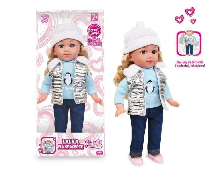 Lalka Natalia w srebrnej kamizelce 36cm, Artyk