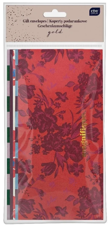 Koperty podarunkowe 22x11cm 5szt gold
