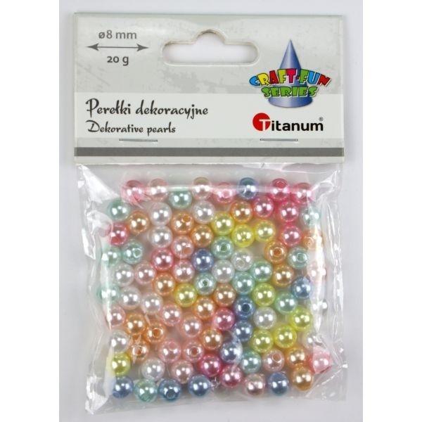 Koraliki plastikowe perełki 8mm 20g, Titanum