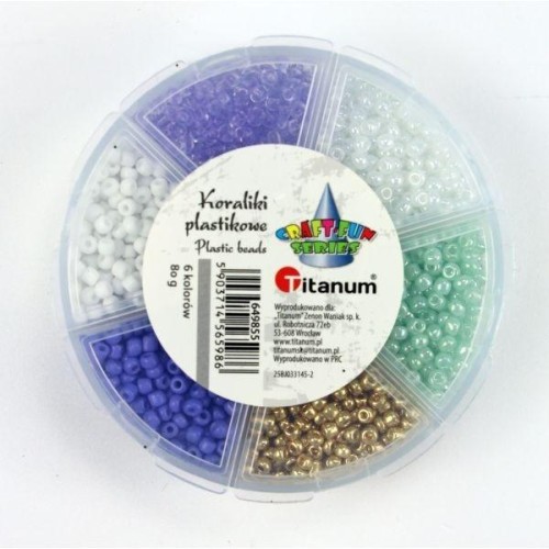 Koraliki plastikowe 3mm 6 kolorów, Titanum