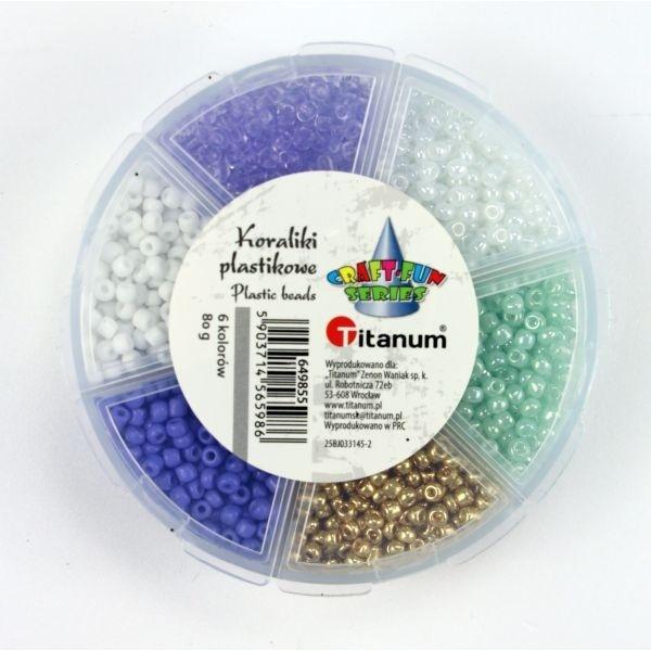 Koraliki plastikowe 3mm 6 kolorów, Titanum
