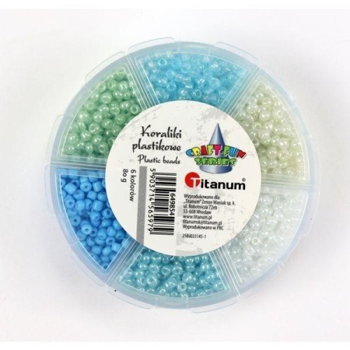 Koraliki plastikowe 3mm 6 kolorów, Titanum