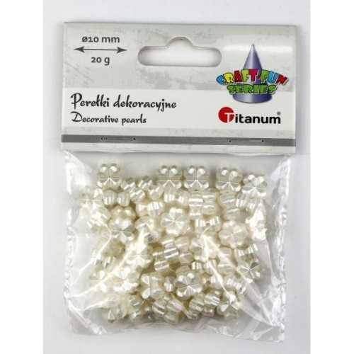 Koraliki perełki plastikowe koniczyna 10mm 20g