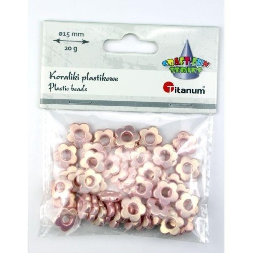 Koraliki plastikowe kwiatki 15mm 20g, Titanum