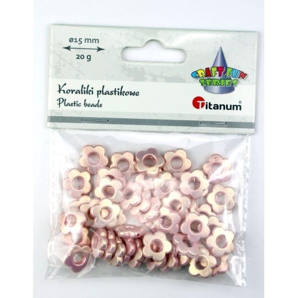 Koraliki plastikowe kwiatki 15mm 20g, Titanum