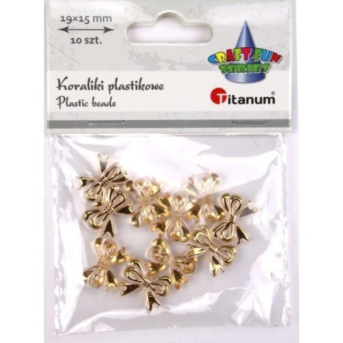 Koraliki plastikowe kokardki 5mm 10szt, Titanum