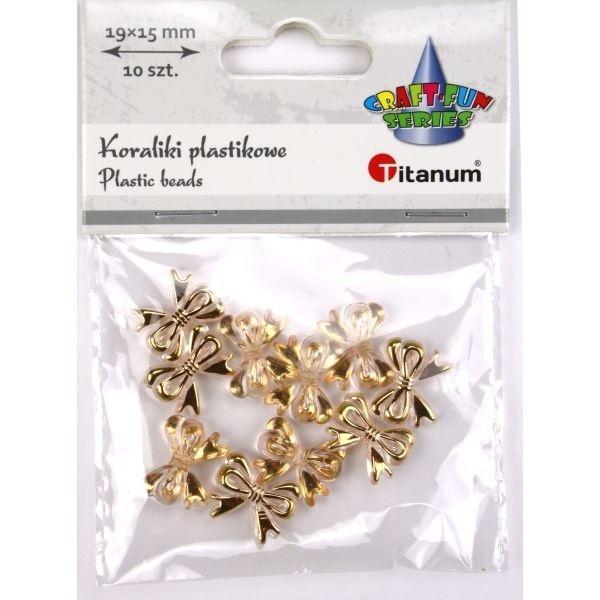 Koraliki plastikowe kokardki 5mm 10szt, Titanum