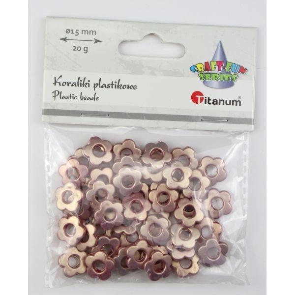 Koraliki plastikowe kwiatki 15mm 20g, Titanum