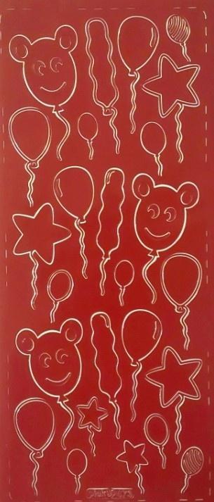 Stiker ażurowy 10x23cm czerwony, Galeria Hobby
