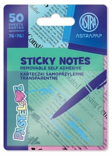 Karteczki samoprzylepne transparentne 75x75mm