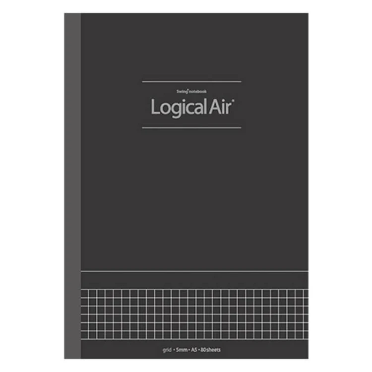 Notatnik A5 Logical Air w kratkę czarny