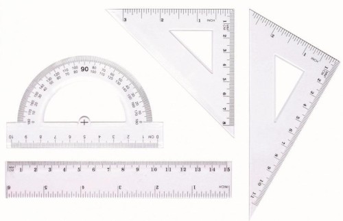 Zestaw geometryczny linijka 15cm BL001-AK, Tetis