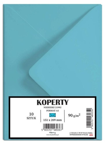 Koperty A5 niebieskie 10szt, Henry
