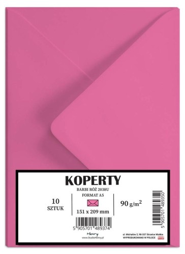 Koperty A5 Barbii róż 10szt, Henry