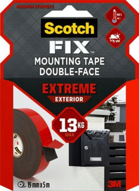 Taśma montażowa dwustronna 19mmx5m czarna, Scotch