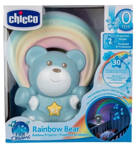 Miś z projektorem Rainbow niebieski, Chicco