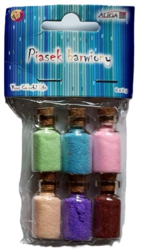 Piasek barwiony 6 kolorów x 4g, Aliga
