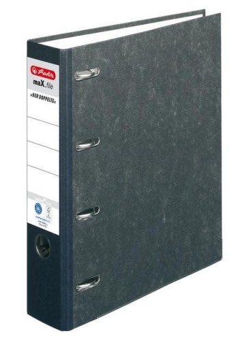 Segregator A4 8cm Podwójny czarny HERLITZ, HERLITZ