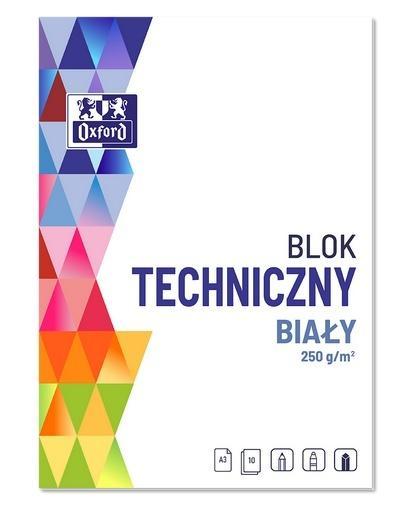 Blok techniczny A3/10K 250G biały (10szt) OXFORD