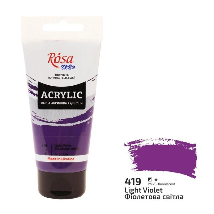 Farba akrylowa light violet 419 75ml, Rosa