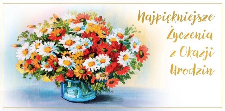 Karnet Flowers Urodziny wzór nr 10