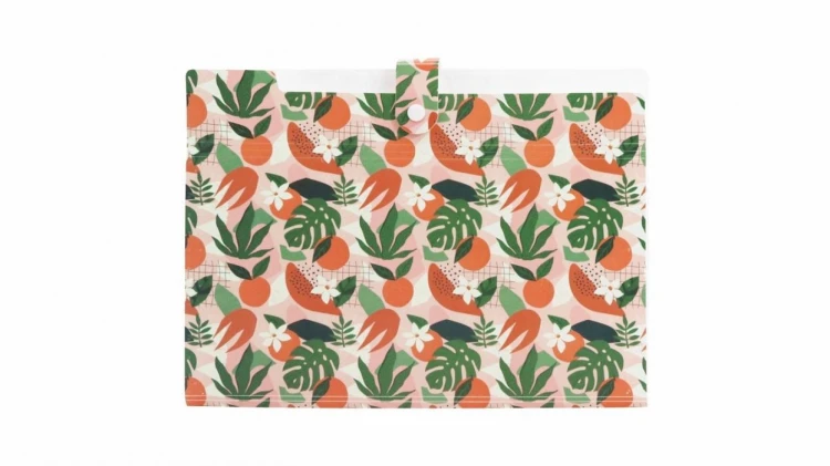 Teczka A4 PP harmonijkowa nadruk tropical, Biurfol