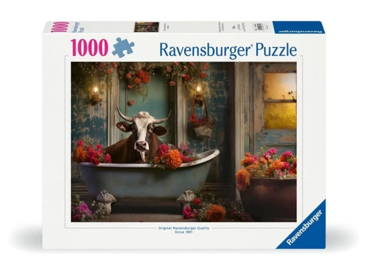 Puzzle 1000 Krowa w kąpieli, Ravensburger