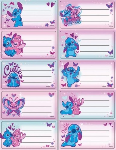 Naklejki na zeszyt Stitch 10szt, Beniamin