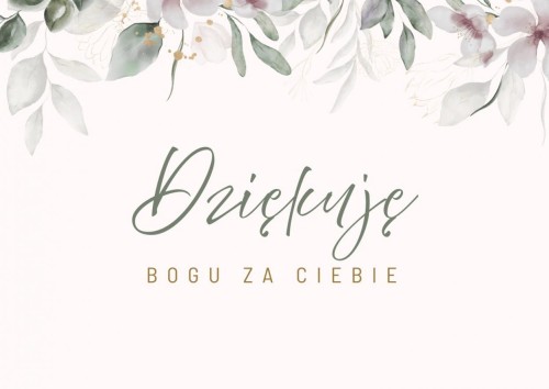 Karnet - Dziękuję Bogu za Ciebie - plamki