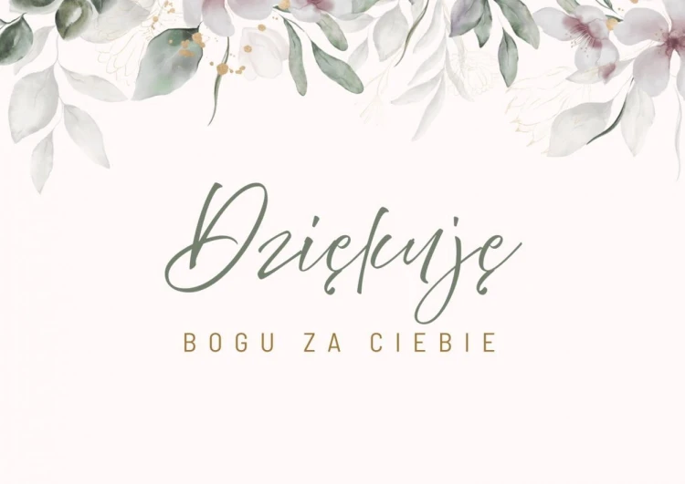 Karnet - Dziękuję Bogu za Ciebie - plamki