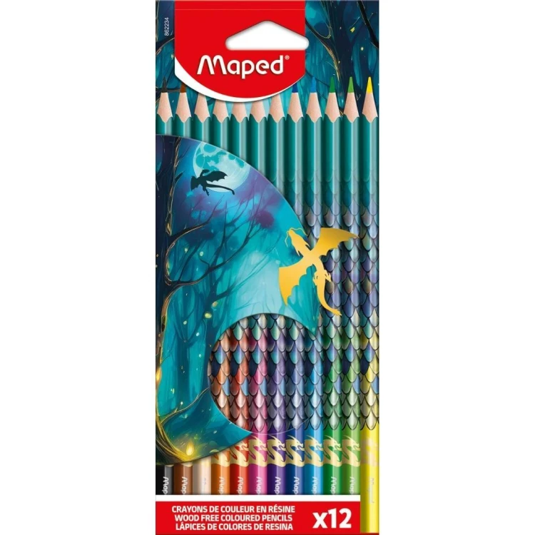 Kredki ołówkowe Dragon 12kol MAPED, Maped