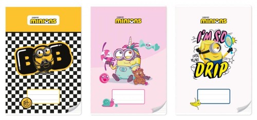 Zeszyt A4/32K Kolorowe trzy linie Minionki (10szt)