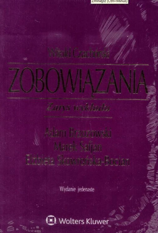 Zobowiązania Zarys wykładu, Czachórski Witold